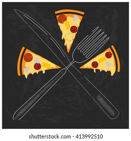 Design elements pizzerias chalk