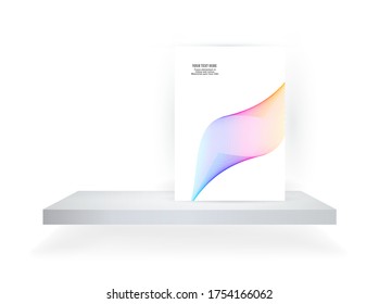 Design elements presentation template. Blank rectangular format A4 page paper with realistic shadows. Element for advertising and promotional message isolated on white background. Vector illustration 