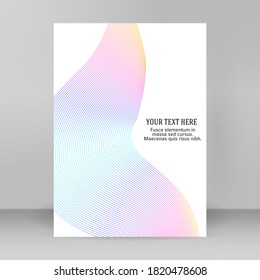 Design elements presentation template. Blank rectangular format A4 page paper with realistic shadows. Element for advertising and promotional message isolated on white background. Vector illustration