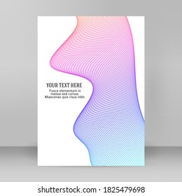 Design elements presentation template. Blank rectangular format A4 page paper with realistic shadows. Element for advertising and promotional message isolated on white background. Vector illustration
