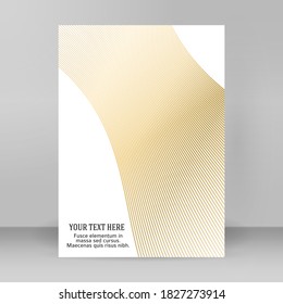 Design elements presentation template. Blank rectangular format A4 page paper with realistic shadows. Element for advertising and promotional message isolated on white background. Vector illustration