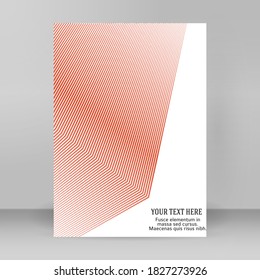 Design elements presentation template. Blank rectangular format A4 page paper with realistic shadows. Element for advertising and promotional message isolated on white background. Vector illustration