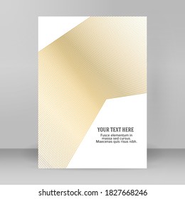 Design elements presentation template. Blank rectangular format A4 page paper with realistic shadows. Element for advertising and promotional message isolated on white background. Vector illustration