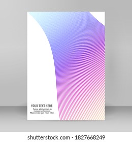 Design elements presentation template. Blank rectangular format A4 page paper with realistic shadows. Element for advertising and promotional message isolated on white background. Vector illustration