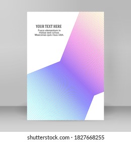 Design elements presentation template. Blank rectangular format A4 page paper with realistic shadows. Element for advertising and promotional message isolated on white background. Vector illustration