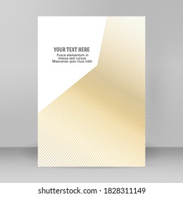 Design elements presentation template. Blank rectangular format A4 page paper with realistic shadows. Element for advertising and promotional message isolated on white background. Vector illustration