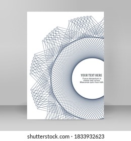 Design elements presentation template. Blank rectangular format A4 page paper with realistic shadows. Element for advertising and promotional message isolated on white background. Vector illustration