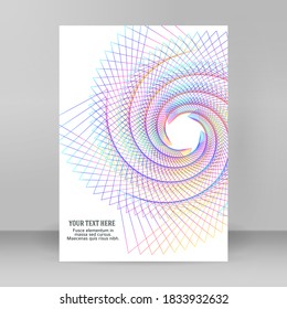 Design elements presentation template. Blank rectangular format A4 page paper with realistic shadows. Element for advertising and promotional message isolated on white background. Vector illustration