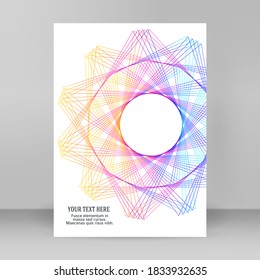 Design elements presentation template. Blank rectangular format A4 page paper with realistic shadows. Element for advertising and promotional message isolated on white background. Vector illustration