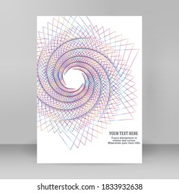 Design elements presentation template. Blank rectangular format A4 page paper with realistic shadows. Element for advertising and promotional message isolated on white background. Vector illustration
