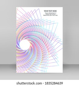 Design elements presentation template. Blank rectangular format A4 page paper with realistic shadows. Element for advertising and promotional message isolated on white background. Vector illustration