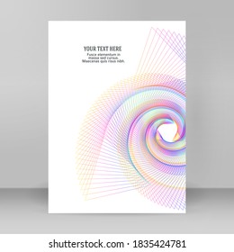 Design elements presentation template. Blank rectangular format A4 page paper with realistic shadows. Element for advertising and promotional message isolated on white background. Vector illustration