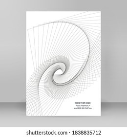 Design elements presentation template. Blank rectangular format A4 page paper with realistic shadows. Element for advertising and promotional message isolated on white background. Vector illustration