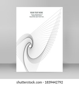 Design elements presentation template. Blank rectangular format A4 page paper with realistic shadows. Element for advertising and promotional message isolated on white background. Vector illustration