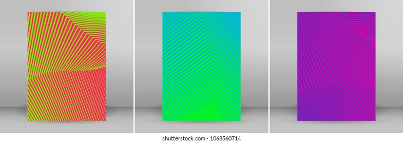 Design elements presentation template. Minimal vertical banners colors background, backdrop. Geometric halftone gradients. Vector illustration EPS 10 for business card layout, covers report template