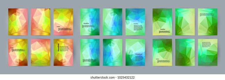 Design elements presentation template. Set vertical banners colors background, backdrop glow light effect. Vector illustration EPS 10 for web banner template, business card layout, web site element