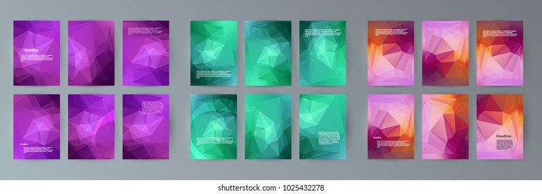 Design elements presentation template. Set vertical banners colors background, backdrop glow light effect. Vector illustration EPS 10 for web banner template, business card layout, web site element