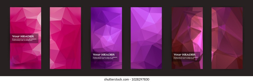 Design elements presentation template. Set vertical banners colors background, backdrop glow light effect. Vector illustration EPS 10 for web banner template, business card layout, web site element