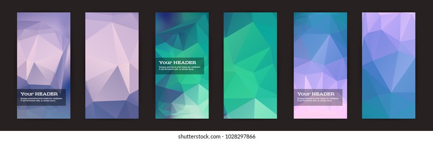 Design elements presentation template. Set vertical banners colors background, backdrop glow light effect. Vector illustration EPS 10 for web banner template, business card layout, web site element