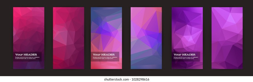 Design elements presentation template. Set vertical banners colors background, backdrop glow light effect. Vector illustration EPS 10 for web banner template, business card layout, web site element