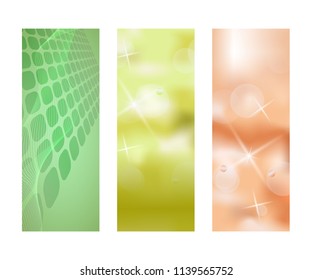 Design elements presentation template. Set vertical banners background, backdrop blur glow light effect. Vector illustration EPS 10 for web buttons template, business card layout, web site element