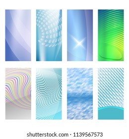 Design elements presentation template. Set vertical banners background, backdrop lines glow light effect. Vector illustration EPS 10 for web buttons template, business card layout, web site element