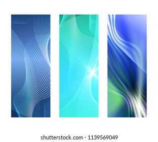 Design elements presentation template. Set vertical banners background, purple backdrop glow light effect. Vector illustration EPS 10 for web buttons template, business card layout, web site element