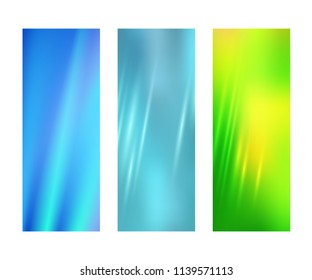 Design elements presentation template. Set vertical banners background, backdrop blur glow light effect. Vector illustration EPS 10 for web buttons template, business card layout, web site element