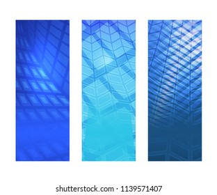 Design elements presentation template. Set vertical banners background, backdrop mosaic glow light effect . Vector illustration EPS 10 for web buttons template, business card layout, web site element
