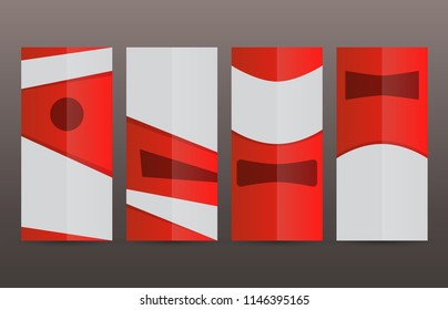 Design elements presentation template. Set vertical banners blue background, backdrop gradient glow effect. Vector illustration EPS 10 for brochure template, business card layout, flyer mockup