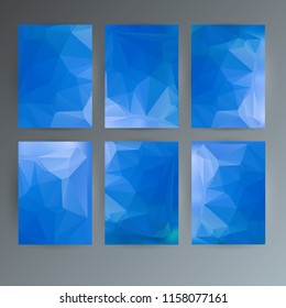 Design elements presentation template. Set vertical banners blue background, backdrop glow light effect. Vector illustration EPS 10 for web banner template, business card layout, web site element