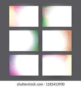 Design elements presentation template. Set horisontal banners purple background, backdrop glow light effect. Vector illustration EPS 10 for web buttons template, business card layout, website element