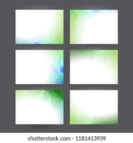 Design elements presentation template. Set horisontal banners purple background, backdrop glow light effect. Vector illustration EPS 10 for web buttons template, business card layout, website element