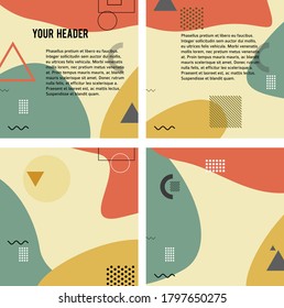 Design elements presentation template - set of Instagram stories banner background, summer sale can use for, website, mobile app, poster, flyer, coupon, gift card, smartphone template, webdesign EPS10