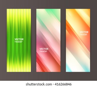 Design elements presentation template. Set vertical banners background, backdrop glow light effect. Vector illustration EPS 10 for web buttons template, business card layout, web site element