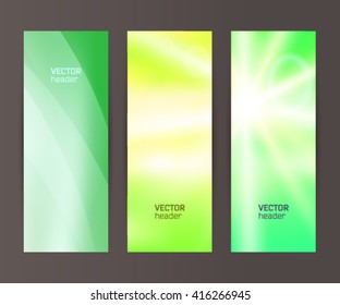 Design elements presentation template. Set vertical banners background, backdrop blur glow light effect. Vector illustration EPS 10 for web buttons template, business card layout, web site element
