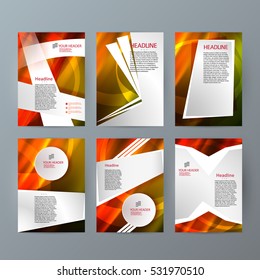 Design elements presentation template. Set vertical banners background, backdrop glow light effect. Vector illustration EPS 10 for web buttons template, business card layout, web site element