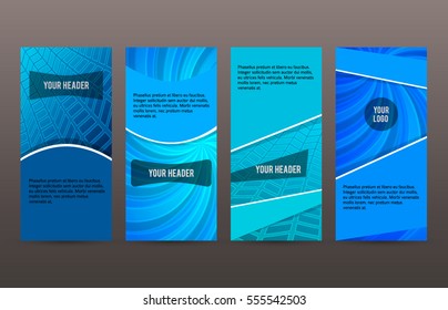 Design elements presentation template. Set vertical banners background, backdrop glow light effect. Vector illustration EPS 10 for web buttons template, business card layout, web site element