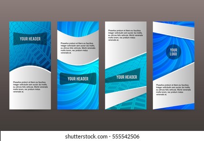 Design elements presentation template. Set vertical banners background, backdrop glow light effect. Vector illustration EPS 10 for web buttons template, business card layout, web site element