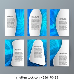 Design elements presentation template. Set vertical banners blue background, backdrop glow light effect. Vector illustration EPS 10 for web banner template, business card layout, web site element