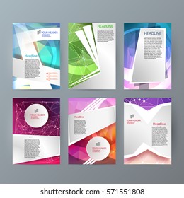 Design elements presentation template. Set vertical banners colors background, backdrop glow light effect. Vector illustration EPS 10 for web banner template, business card layout, web site element