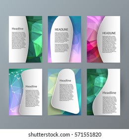 Design elements presentation template. Set vertical banners colors background, backdrop glow light effect. Vector illustration EPS 10 for web banner template, business card layout, web site element