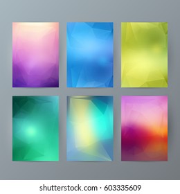 Design elements presentation template. Set vertical banners colors background, backdrop glow light effect. Vector illustration EPS 10 for web banner template, business card layout, web site element