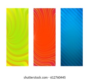 Design elements presentation template. Set vertical banners colors background, backdrop glow light effect. Vector illustration EPS 10 for web banner template, business card layout, web site element