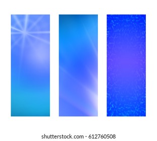 Design elements presentation template. Set vertical banners colors background, backdrop glow light effect. Vector illustration EPS 10 for web banner template, business card layout, web site element