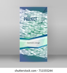 Design elements presentation template. Vertical banners background, backdrop mosaic glow light effect. Vector illustration EPS 10 for broshure template, business card layout, web site element