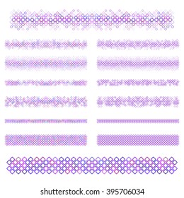 Design elements - purple square text divider line set
