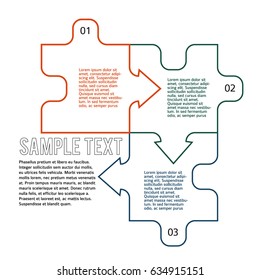 Design elements puzzle style background business presentation template. Vector illustration EPS 10 for chart process service company, for industry infographic, banners, web page layout, report firm