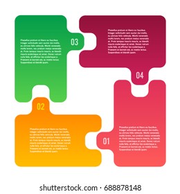 Design elements puzzle style background business presentation template. Vector illustration EPS 10 for chart process service company, for industry infographic, banners, web page layout, report firm