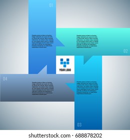 Design elements puzzle style background business presentation template. Vector illustration EPS 10 for chart process service company, for industry infographic, banners, web page layout, report firm
